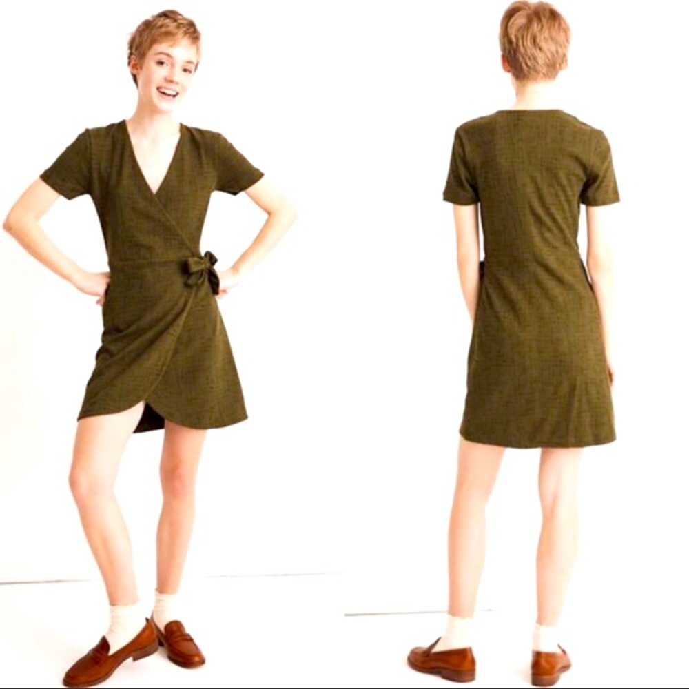 Madewell Texture and Thread Olive Green Dress